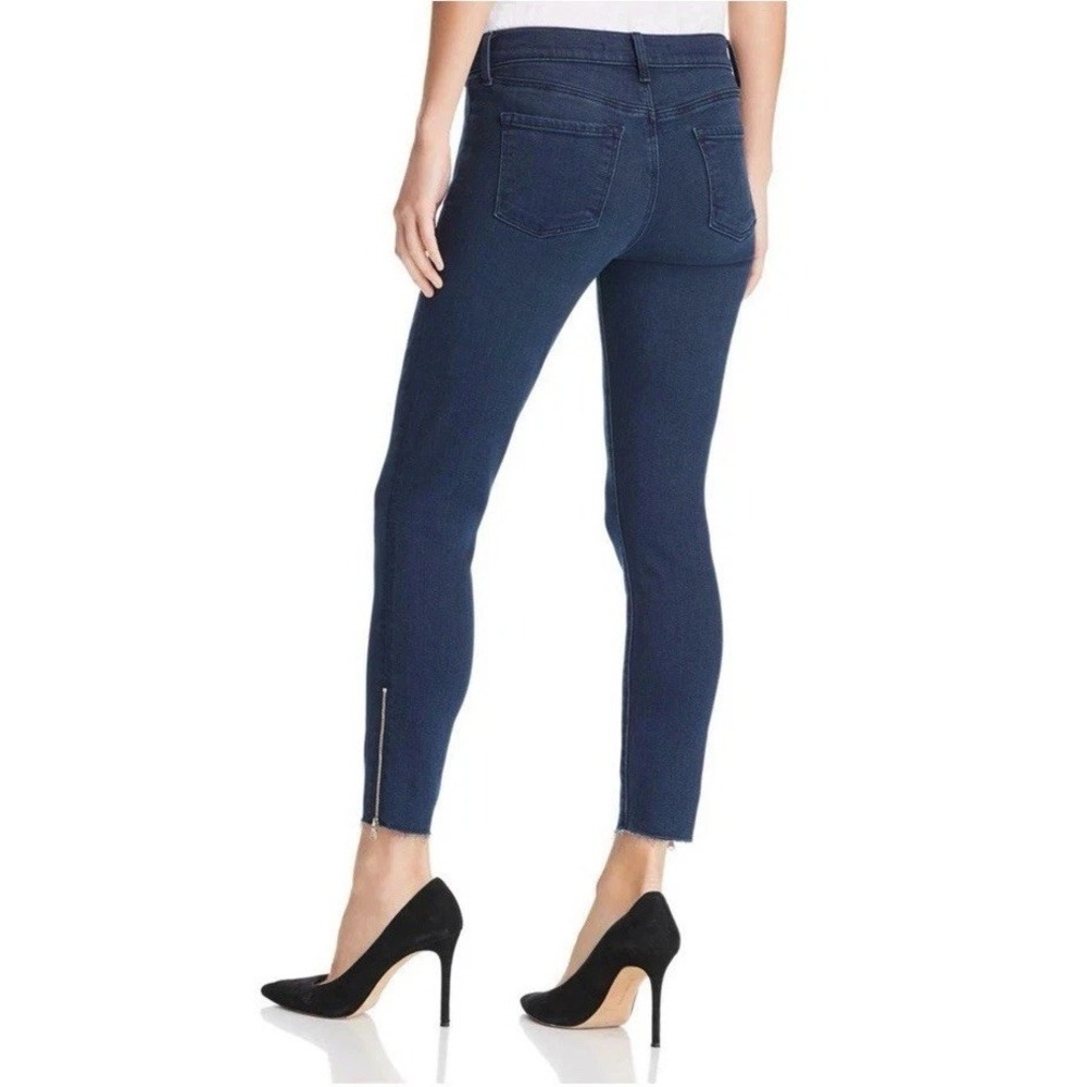 J Brand 835 Mid‎ Rise Crop Skinny Jeans Rhythm Dark Blue Zip / Women's 27